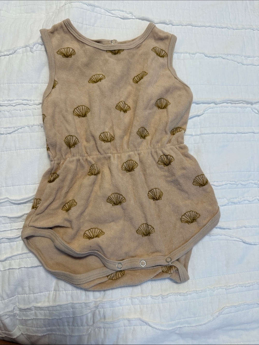 Rylee + Cru Beige/Tan Toddler Romper